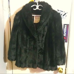 🎤VINTAGE Dark brown faux fur jacket🎤